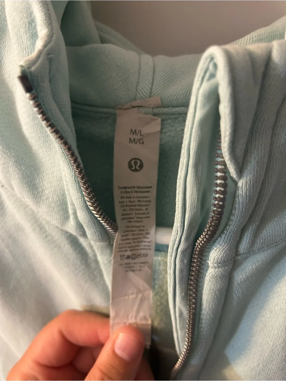 lululemon athletica Light Aqua Zip-Up Hoodie Jacket